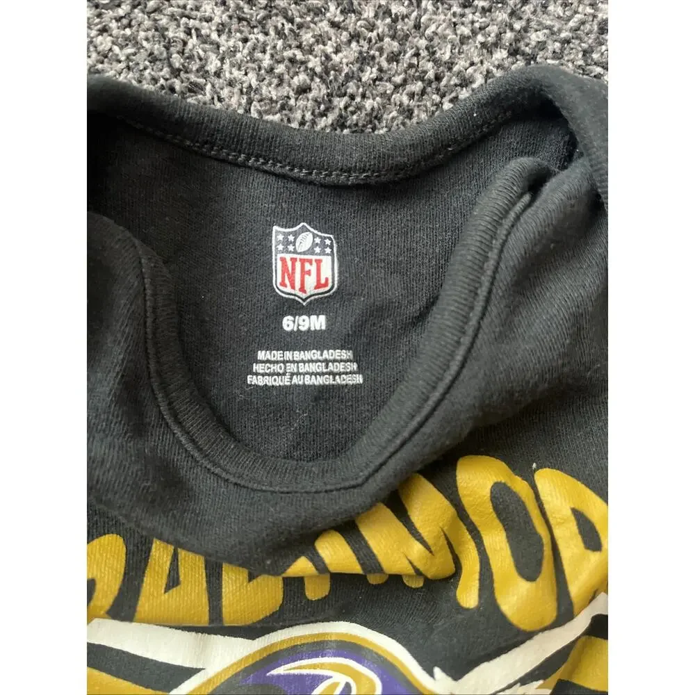 Baltimore Ravens Baby One Pc 6-9 months Football NFL Team Apparel Cotton Snap
